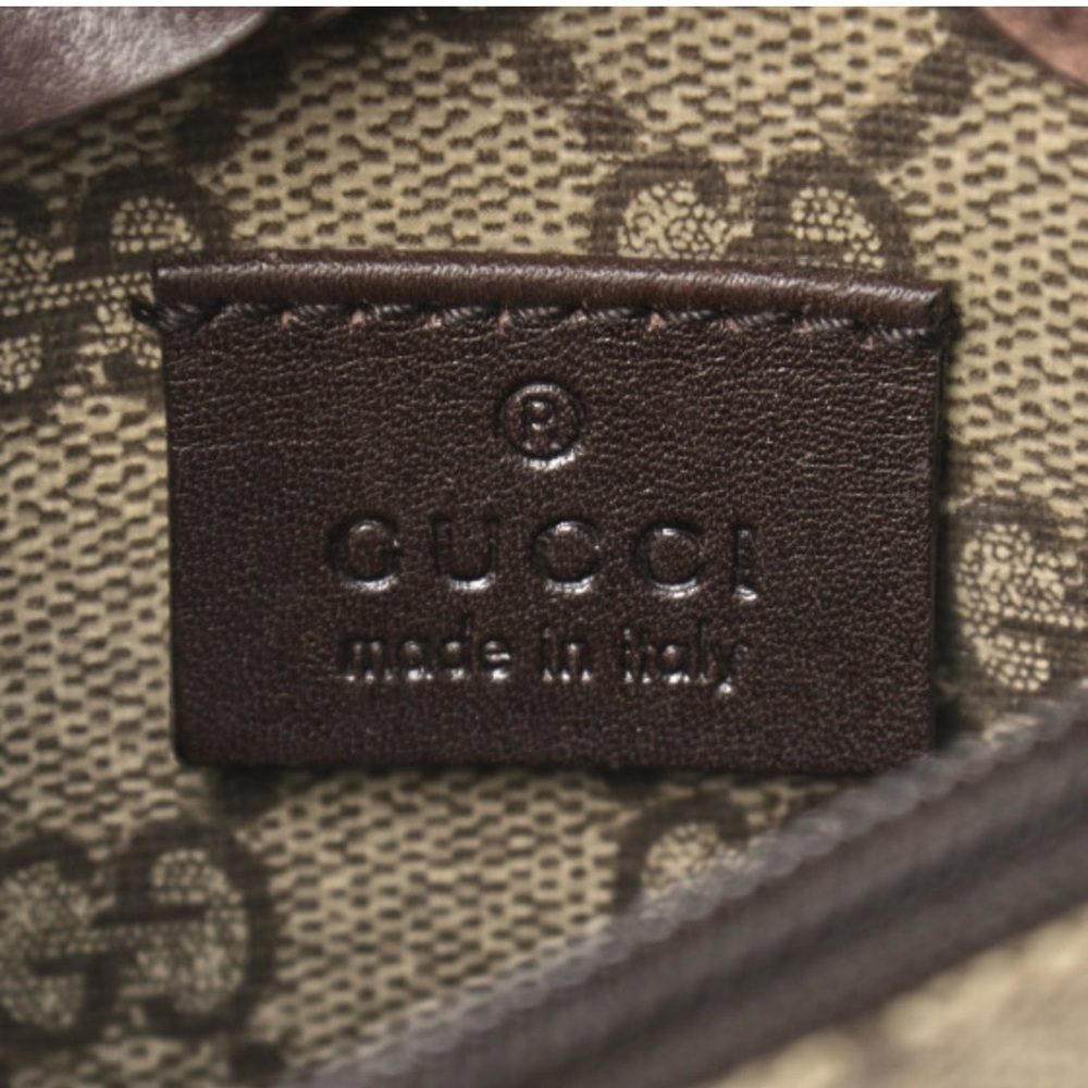 Gucci GG Monogram Double Pocket Belt Bag Dark Brown - used/shows wear - Picture 8 of 12